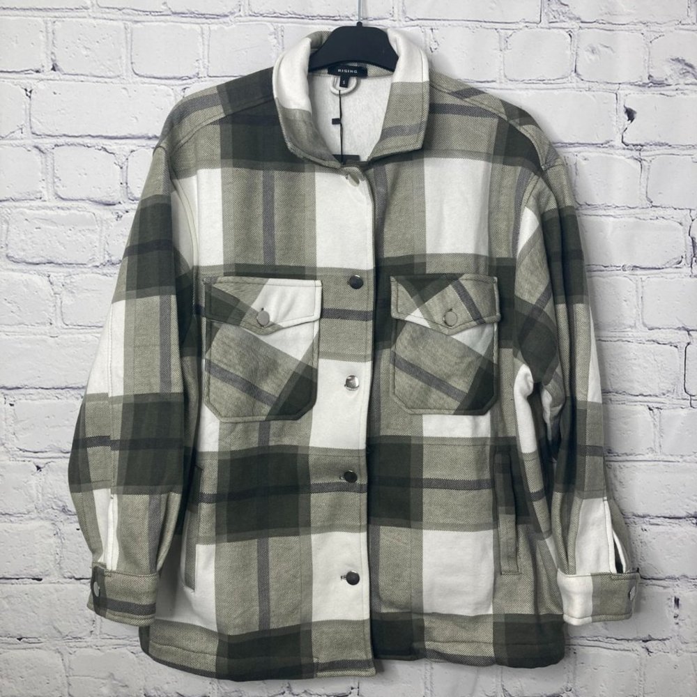Rising Women's Checked Oversized Shirt Jacket